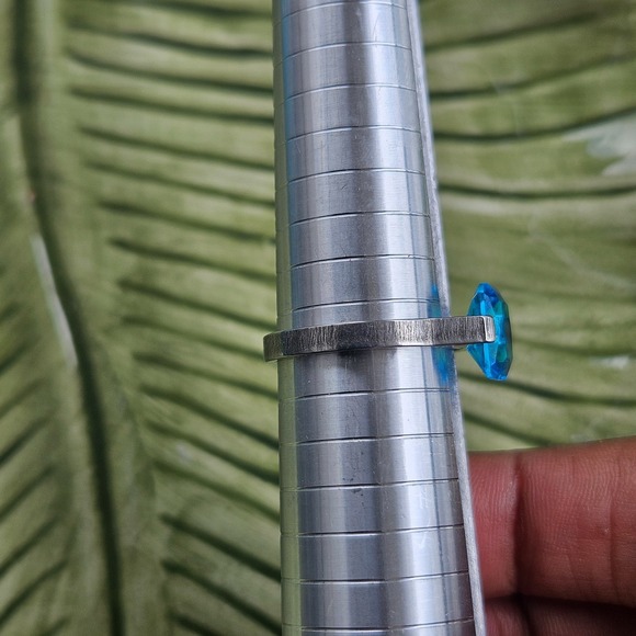 Stainless Steel Silver Tone Topaz ‎ Ring Size 10 1/4 - Picture 3 of 10